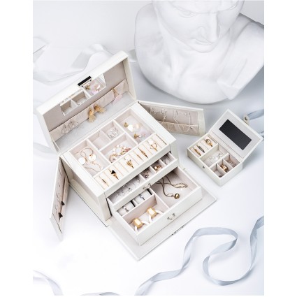UNIQ XL Jewelry Box with 20 compartments - White